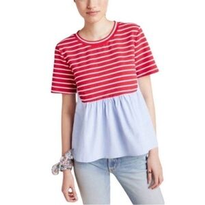 Anthropologie Elias Peplum Top. Size Medium